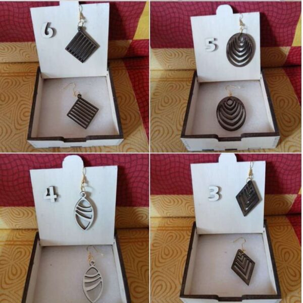 Holzohrringe mit filigranem Design